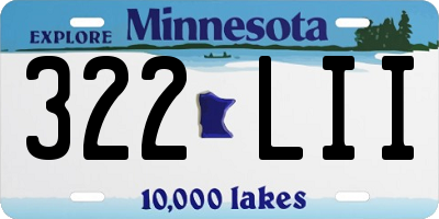 MN license plate 322LII
