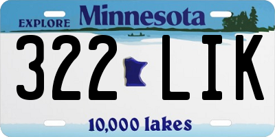 MN license plate 322LIK