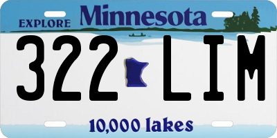 MN license plate 322LIM