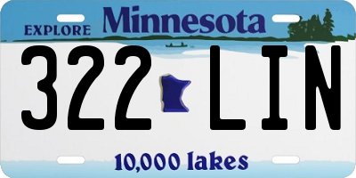 MN license plate 322LIN
