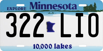 MN license plate 322LIO