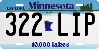MN license plate 322LIP