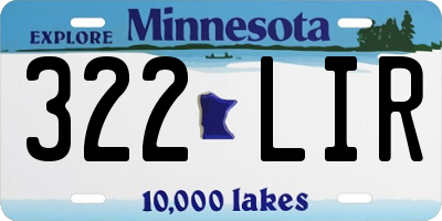 MN license plate 322LIR