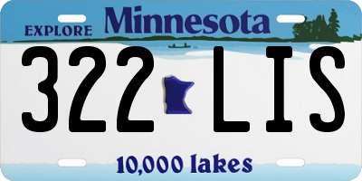 MN license plate 322LIS