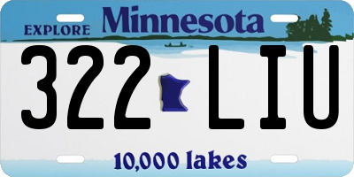 MN license plate 322LIU