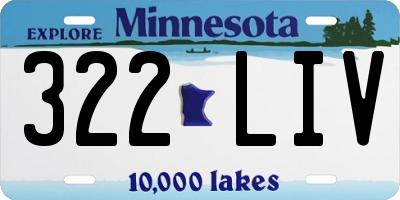 MN license plate 322LIV