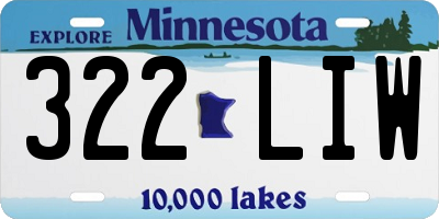 MN license plate 322LIW