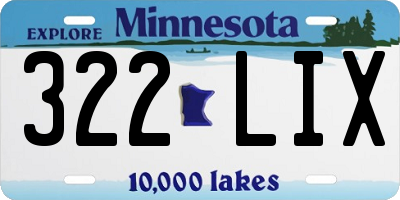 MN license plate 322LIX