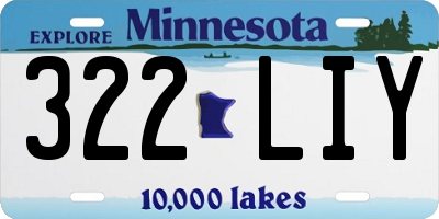MN license plate 322LIY