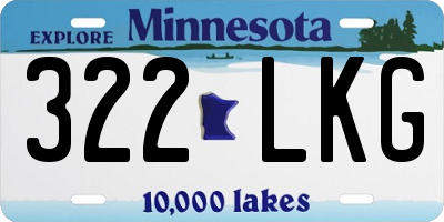 MN license plate 322LKG