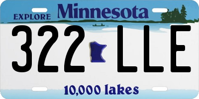 MN license plate 322LLE