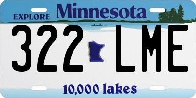 MN license plate 322LME