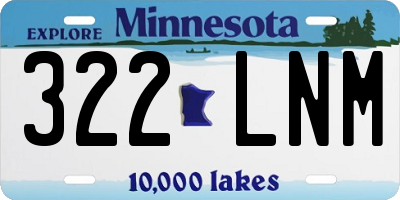 MN license plate 322LNM