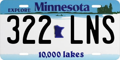 MN license plate 322LNS