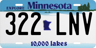 MN license plate 322LNV