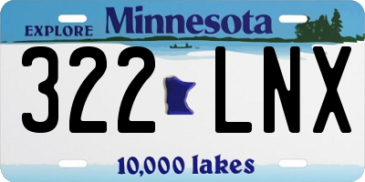 MN license plate 322LNX