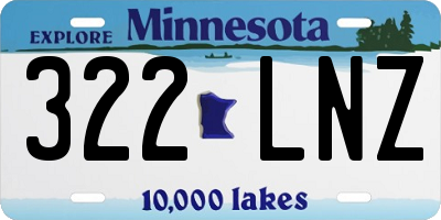 MN license plate 322LNZ