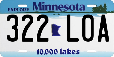 MN license plate 322LOA