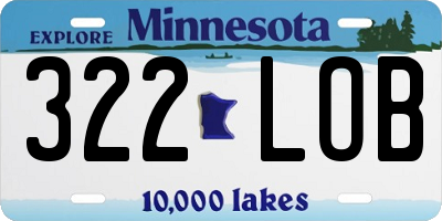 MN license plate 322LOB