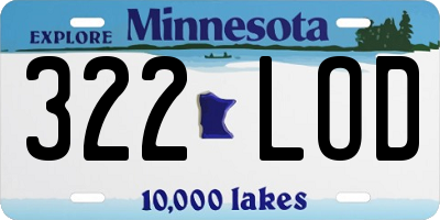 MN license plate 322LOD