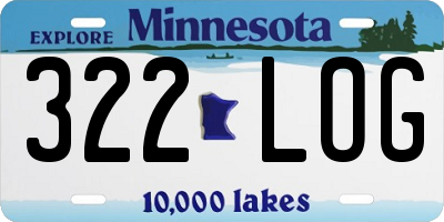 MN license plate 322LOG