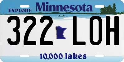 MN license plate 322LOH