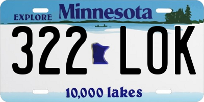 MN license plate 322LOK