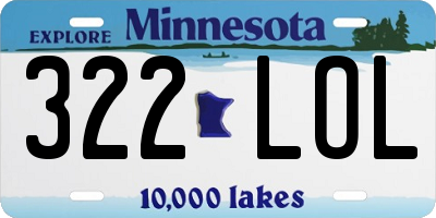 MN license plate 322LOL