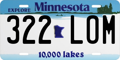 MN license plate 322LOM