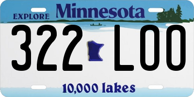 MN license plate 322LOO