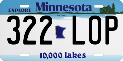 MN license plate 322LOP