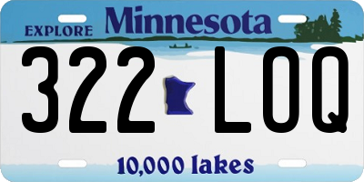 MN license plate 322LOQ