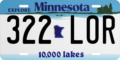 MN license plate 322LOR