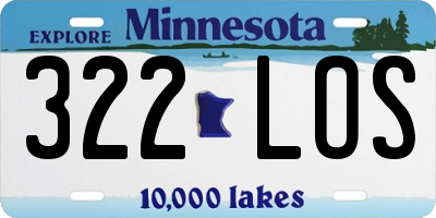 MN license plate 322LOS