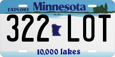 MN license plate 322LOT