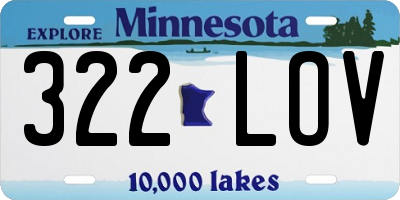 MN license plate 322LOV