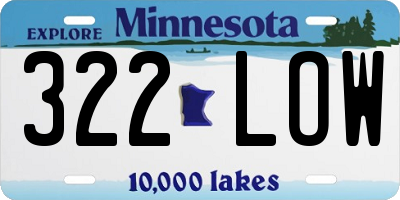 MN license plate 322LOW