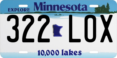 MN license plate 322LOX