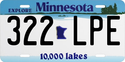MN license plate 322LPE