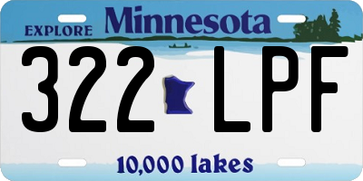 MN license plate 322LPF