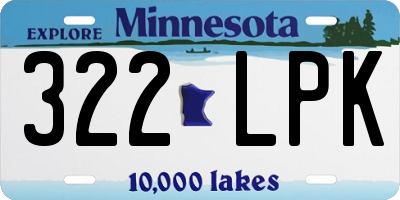 MN license plate 322LPK
