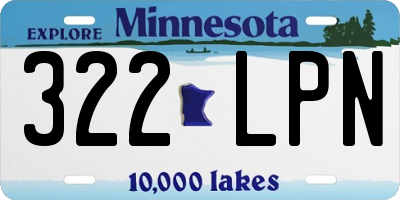 MN license plate 322LPN