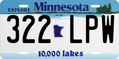 MN license plate 322LPW