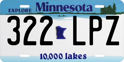 MN license plate 322LPZ