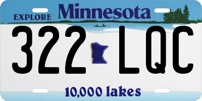MN license plate 322LQC
