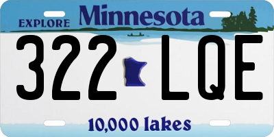MN license plate 322LQE