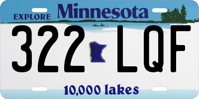 MN license plate 322LQF