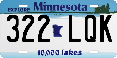 MN license plate 322LQK
