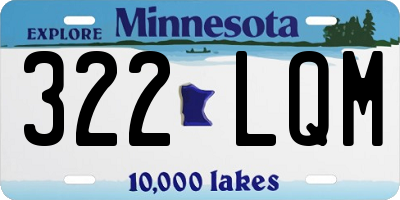 MN license plate 322LQM