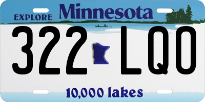 MN license plate 322LQO